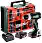 Preview: Metabo BS 18 L SET, Mob i l e  Werkstatt, 2 x 2,0 Li-Power Akkus, Schnellladegerät, mit viel Zubehör, 74 teilig!